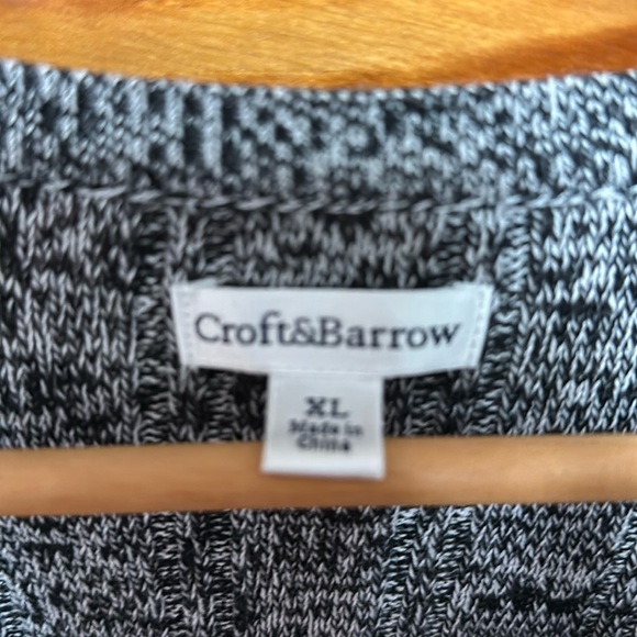 Croft&Barrow XL Cardigan Heathered Black size XL - Picture 2 of 5